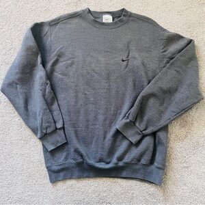 Nike Men's Charcoal Crewneck Fleece Sweater Dark Gray Size M